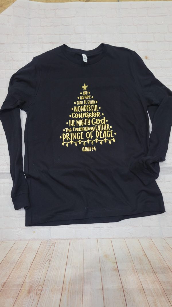 Gold Christmas Tree Long Sleeve