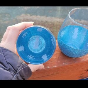 Snowflake & Snowman Stemless Glasses