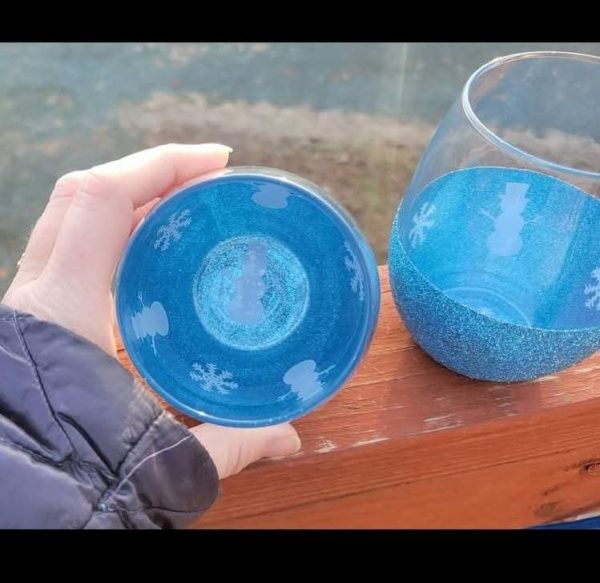 Snowflake & Snowman Stemless Glasses