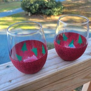 Christmas Tree Stemless Glasses