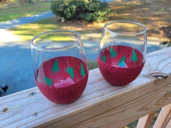 Christmas Tree Stemless Glasses